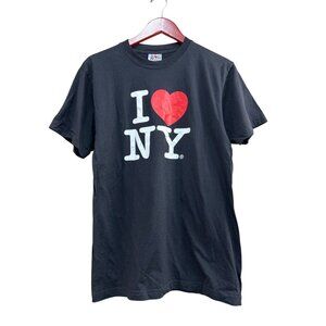 I Love NY Black T-Shirt Large Rafia Tees 100% Cotton Made In Bangladesh